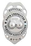 Boob Inspector Badge Metal - Dept of Titilaations - LGBT Bachelorette & Bachelor Party Supplies
